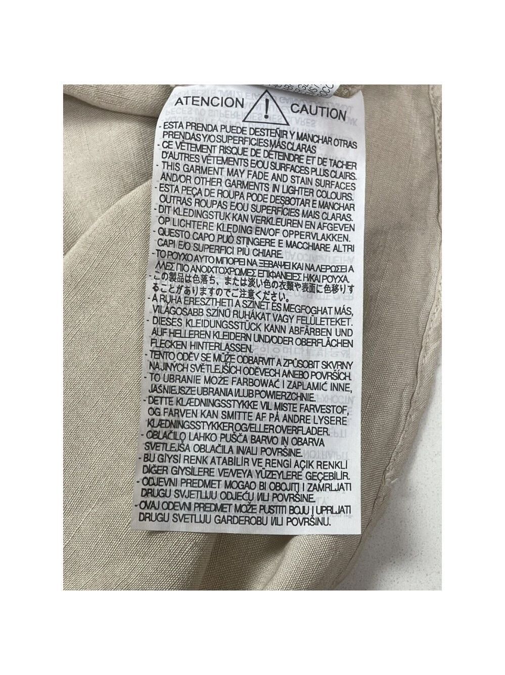 Zara women linen blend shirt tunic button down Beige Natural M and L - Picture 10 of 12